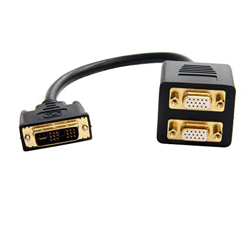 StarTech.com 1 ft / 30cm DVI to Dual VGA Y Splitter Cable - DVI-I Analog to Dual VGA, 1x DVI-I (M), 2x VGA (F) (DVISPL1VV),Black