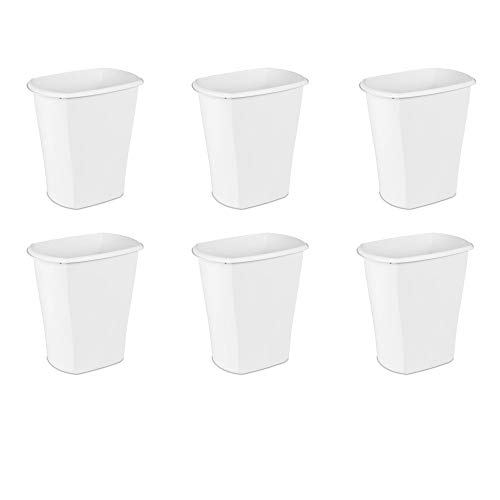 Sterilite 10 Gallon Rectangular Wastebasket, 6-Pack