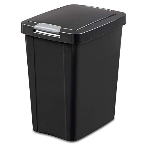 Sterilite 7.5 Gallon Black TouchTop Wastebasket