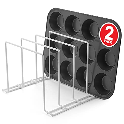 Stock Your Home Baking Pan Organizer Rack - Rust Proof Wire, Drying Storage