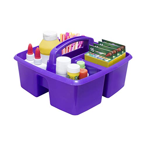 Storex 3-Compartment Small Caddy – Mauve, 6-Pack