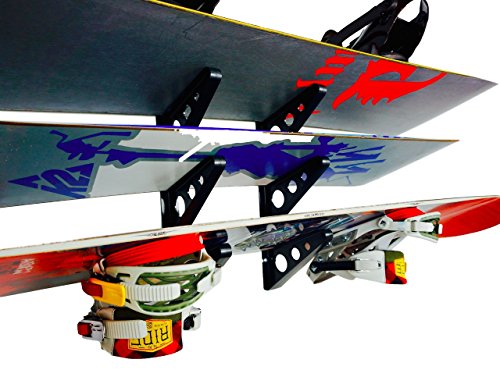StoreYourBoard Snowboard Multi Wall Rack, Home Storage & Organization Horizontal Mount, Holds 3 Boards