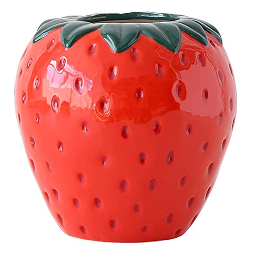 Strawberry Ceramic Vase - Creative and Cute Flower Vase
