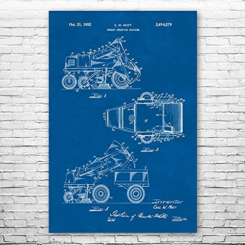Street Sweeper Blueprint Poster Print