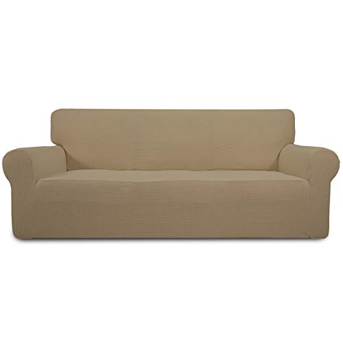 Stretch Sofa Slipcover - Furniture Protector, Sofa, Tan