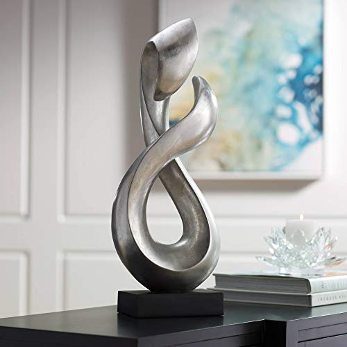 Studio 55D Open Infinity 26 1/4" High Silver Finish Modern Sculpture