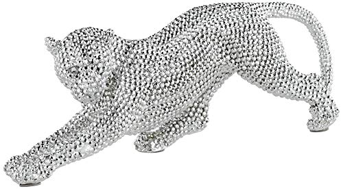 Studio 55D Silver Prowling Leopard Sculpture