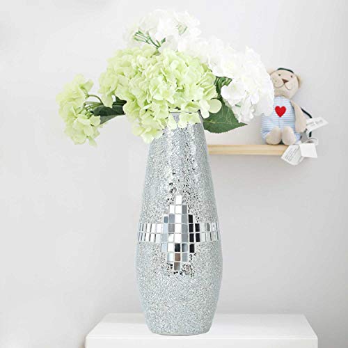 Stunning Handmade Mosaic Crackle Glass Vase