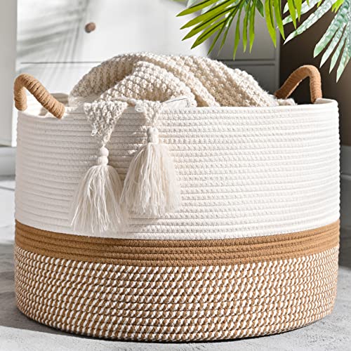 Stylish and Durable Large Blanket Basket for Home Storage