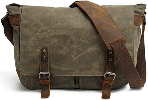 Stylish and Durable Men's Waxed Canvas Messenger Bag