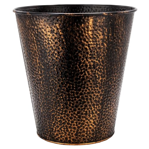 Stylish and Functional Metallic Bronze Waste Basket Trash Can