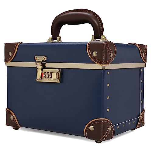Stylish and Practical Retro Leather Makeup Train Case