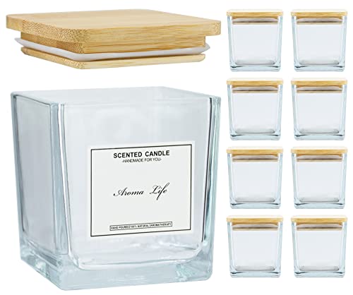 Stylish and Versatile Square Candle Jars with Bamboo Lids