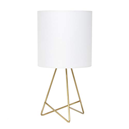 Stylish Gold Metal Table Lamp with Fabric Shade