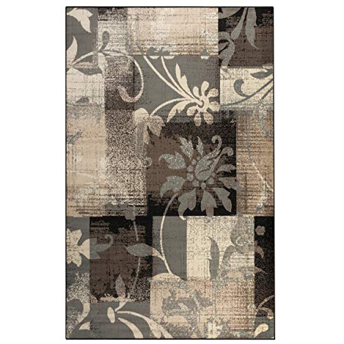 Stylish Indoor Area Rug with Floral Patchwork Design