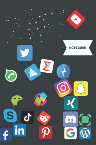 Stylish Social Media Icons Composition Notebook