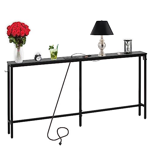 SUCRSIXBRO Console Table with Charging Station