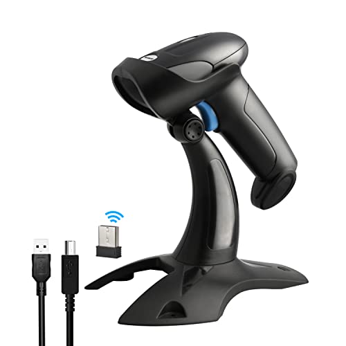 Sumicor 1D Barcode Scanner, 2.4G Wireless & USB Connection
