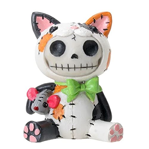 SUMMIT COLLECTION Furrybones Calico Mao Mao Signature Skeleton in Kitty Cat Costume with a Mouse