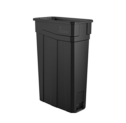Suncast Commercial 23-Gallon Narrow Trash Can without Handles - Durable Garbage Can, Black