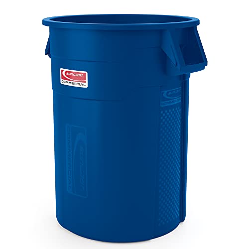 Suncast Commercial 55 Gallon Utility Trash Can - Reliable and Sturdy