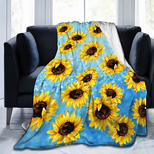 Sunflower Blanket Plush Lightweight Soft Flannel Fleece Throw Blankets Bedding for Bed Sofa Couch Living Room 50"x40"