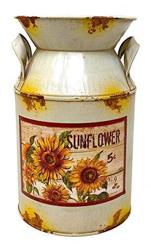 Sunflower Rustic Metal Vase