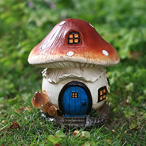 Sunnyway Mushroom Fairy Garden House Statue