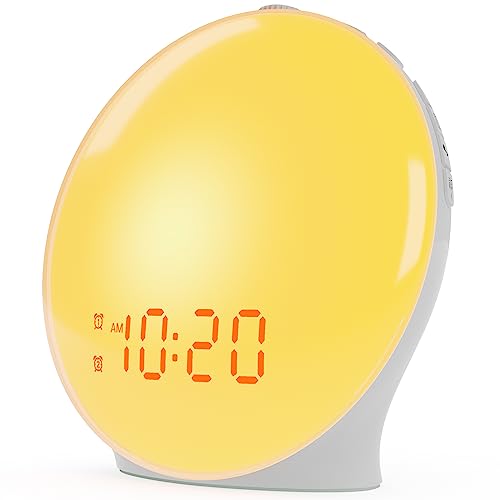 Sunrise Alarm Clock with Dual Alarms and Colorful Lights