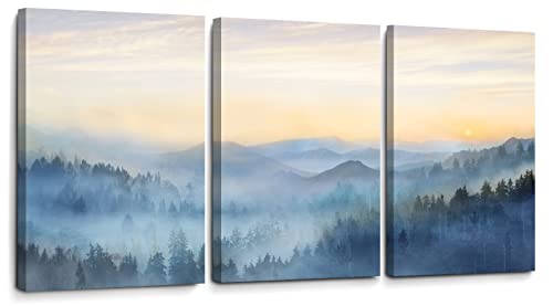 Sunrise Misty Forest Wall Art for Bedrooms