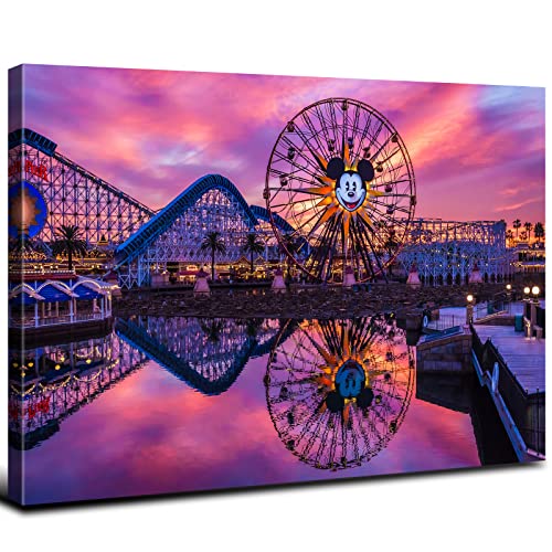 Sunset Mickey Castle Park Landscape Panoramic Print