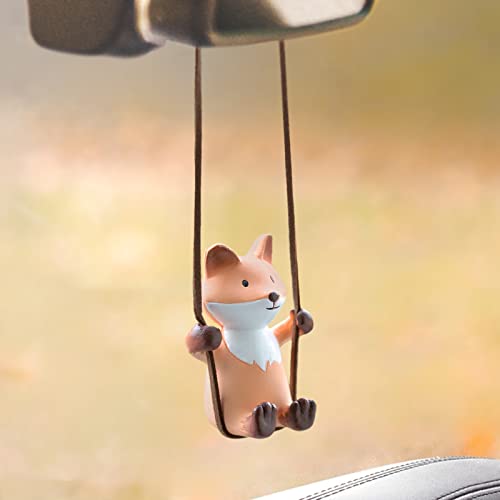 Super Cute Swinging Fox Car Mirror Hanging Ornament