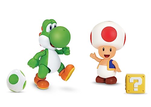 SUPER MARIO Yoshi & Toad 4" Figure 2 Pack