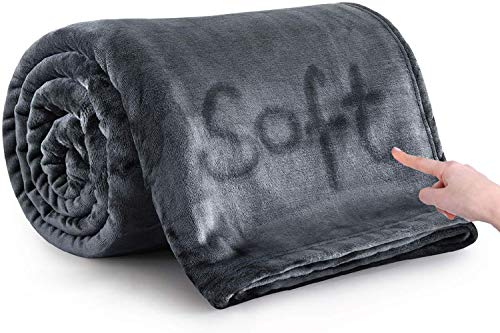 Super Soft Fuzzy Dark Grey Throw Blanket