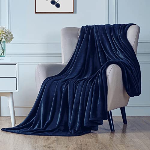 Super Soft Navy Blue Fleece Blanket
