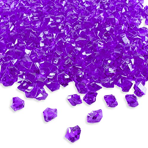 Super Z Outlet 120 Pack Acrylic Color Ice Rock Crystals Treasure Gems for Table Scatters, Home Vase Fillers, Event, Wedding, Arts & Crafts, Birthday Decoration Favor (1" Inch) (Purple)