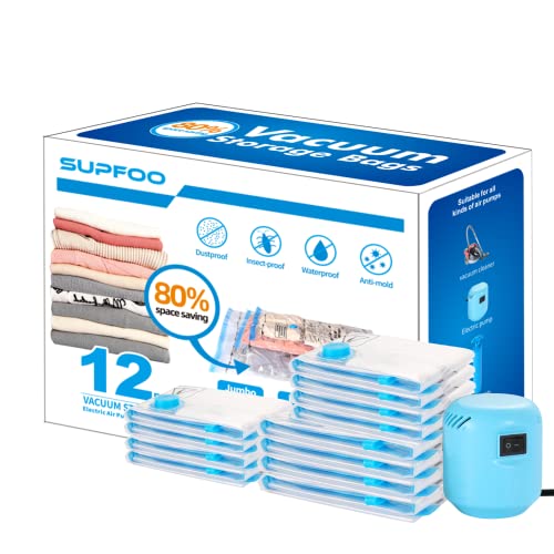 SUPFOO Vacuum Storage Bags 12-Pack
