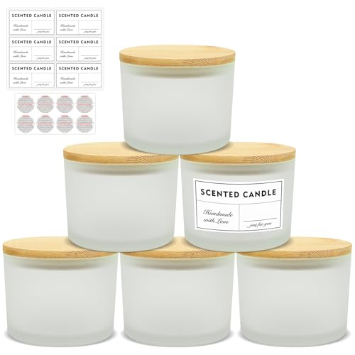 SUPMIND 16oz 3 Wick Candle Jars 6 Pack