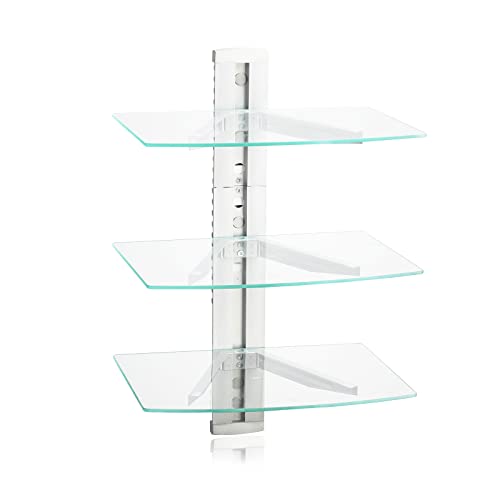 suptek DVD Floating Shelf with Glass TV Wall Mount