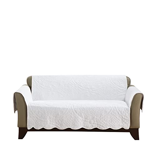 SureFit Quilted Cotton Furniture Cover, Loveseat, Pet Friendly, White