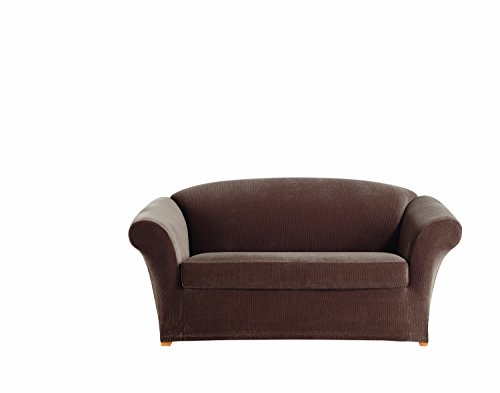 SureFit Stretch Corduroy 2-Piece Loveseat Slipcover