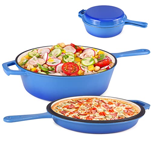 Suteck Enameled Cast Iron 2-In-1 Skillet Set