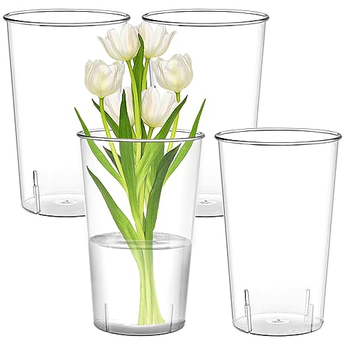 Suwimut 4 Pack Flower Acrylic Vases