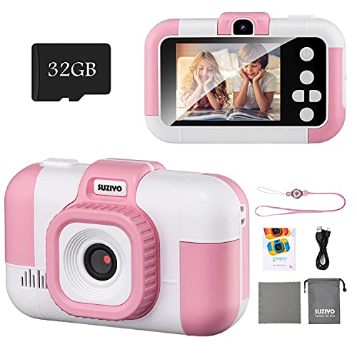 SUZIYO Kids Camera, Children Digital Selfie Video Camcorder 1080P Dual Lens 2.4 Inch HD