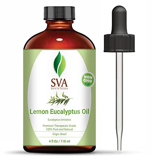 SVA Lemon Eucalyptus Essential Oil 4 Oz - 100% Pure, Natural, Therapeutic Grade Eucalyptus Citriodora