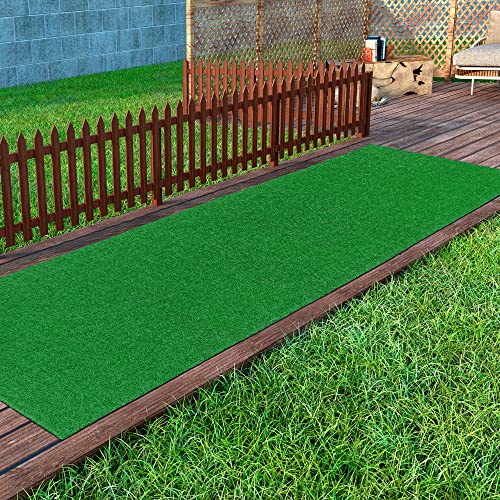 Sweethome Meadowland Collection Indoor/Outdoor Green Artificial Grass Turf Runner Rug