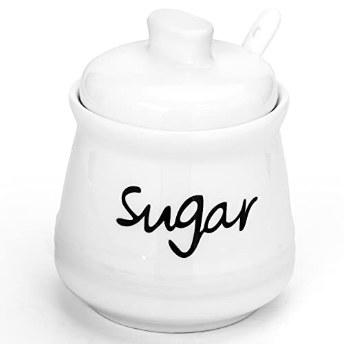 Swetwiny Ceramic Sugar Bowl with Lid and Spoon