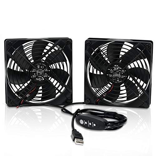 SXDOOL Dual 120mm USB Cooling Fan with Speed Controller