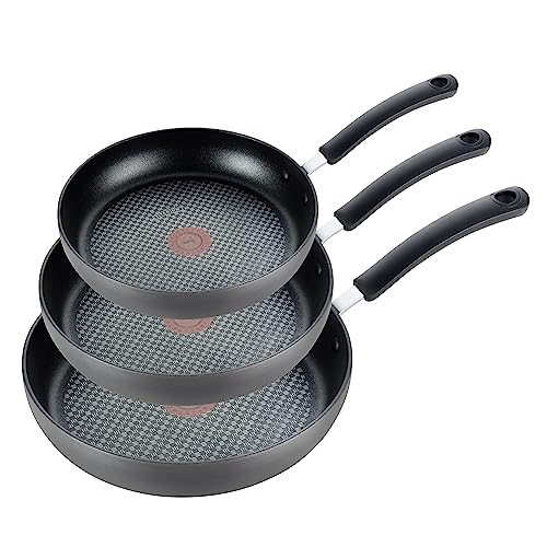 T-fal Ultimate Hard Anodized Nonstick Fry Pan Set 8, 10.25, 12 Inch Cookware, Pots and Pans, Dishwasher Safe Black