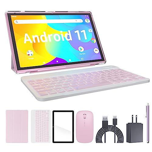 Tablet 2 in 1 Android 11 - 10 inch Tabletas with Keyboard Mouse Stylus Case